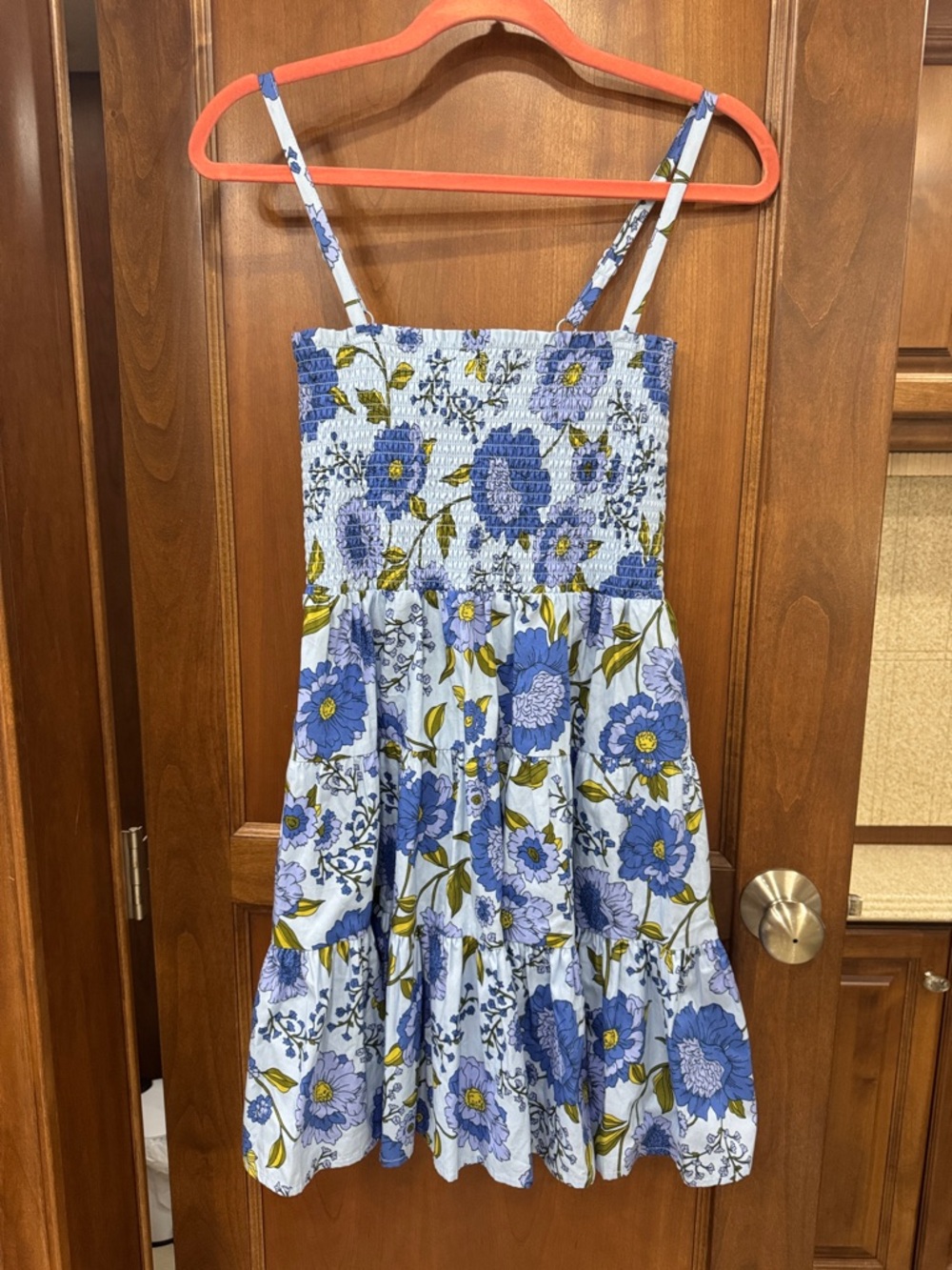 Steve Madden Light Blue Floral Smocked Sundress NWT